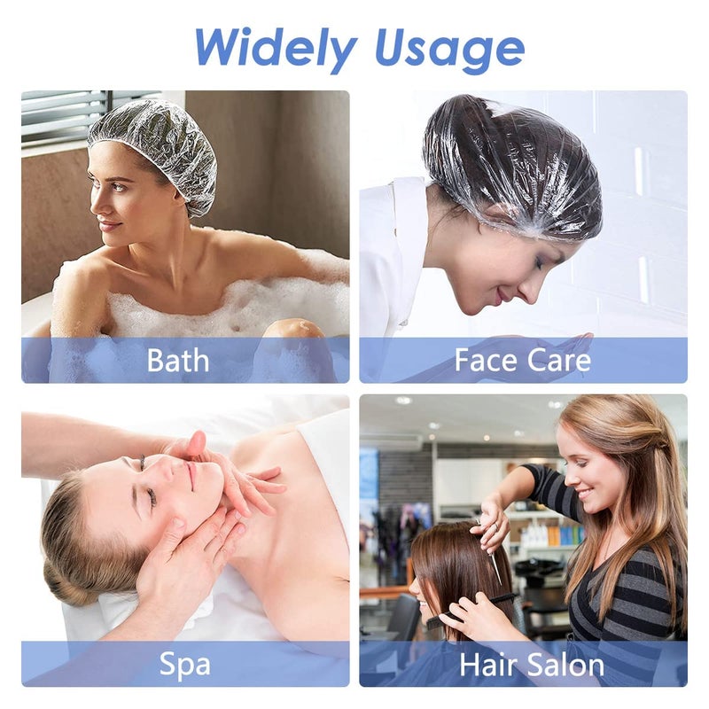 Aquior Shower Cap Disposable 30 PCS Bath Caps Large Thick Clear Waterproof Plastic Elastic Hair Bath Caps for Women Deep Conditioning Hair Care Hotel Travel Essentials Accessories Cleaning Supplies - Image 5